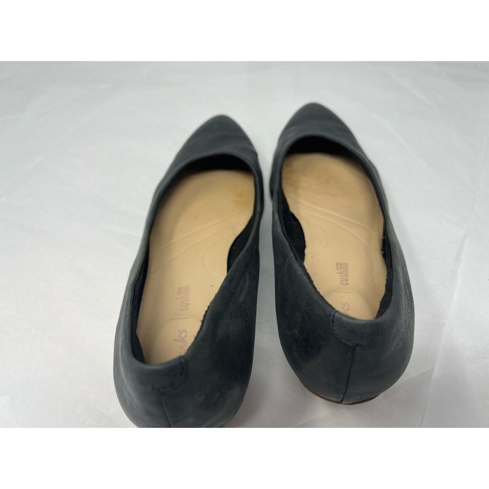 Clarks Mena Bloom‎ Black Leather Low Heel Pumps Women's US 8.5M Cushion - Picture 4 of 9